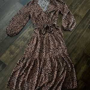 Leopard print tie dress